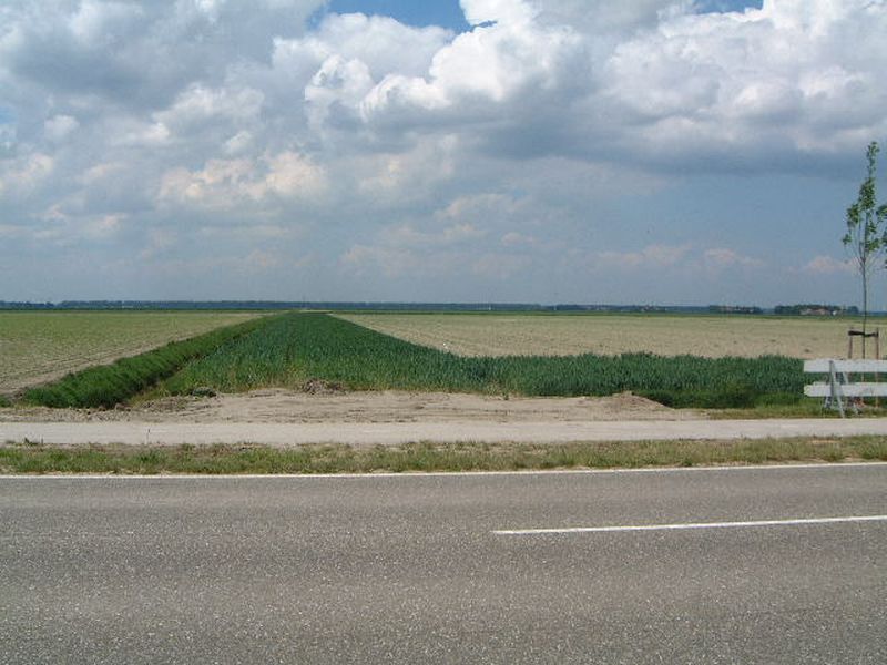 De aanleg van de toegangsweg van het windpark