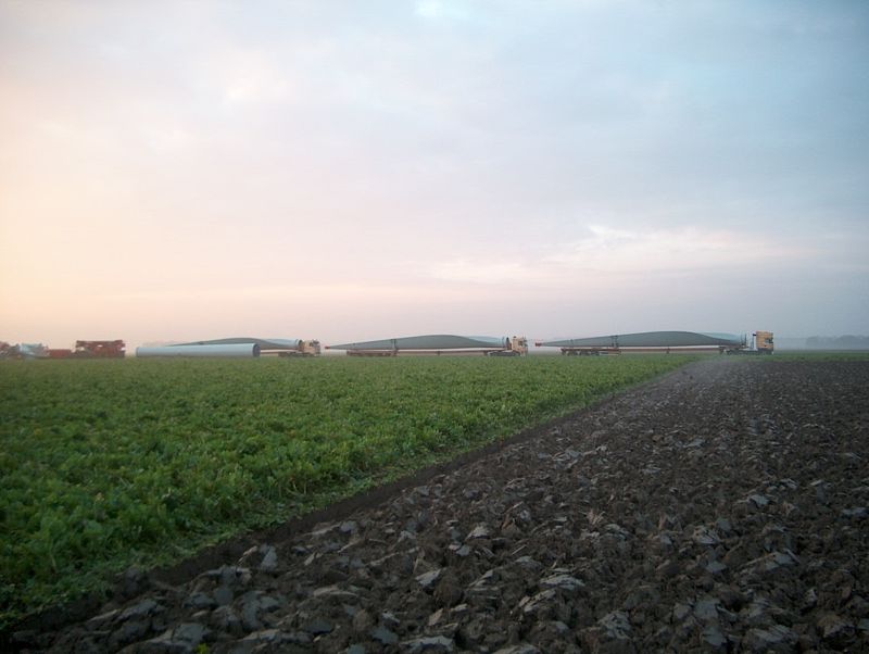 De bouw van een windturbine