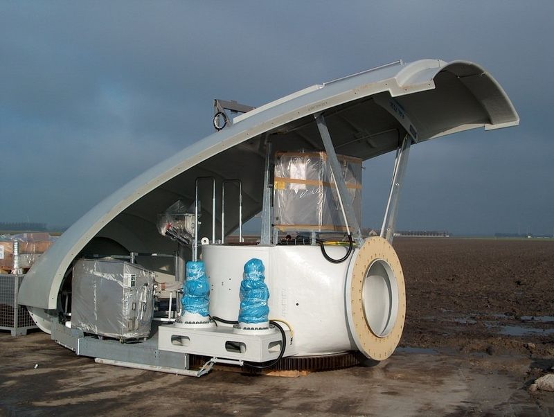 De bouw van een windturbine