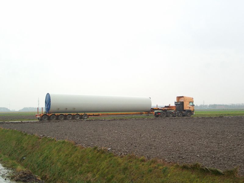 De bouw van een windturbine