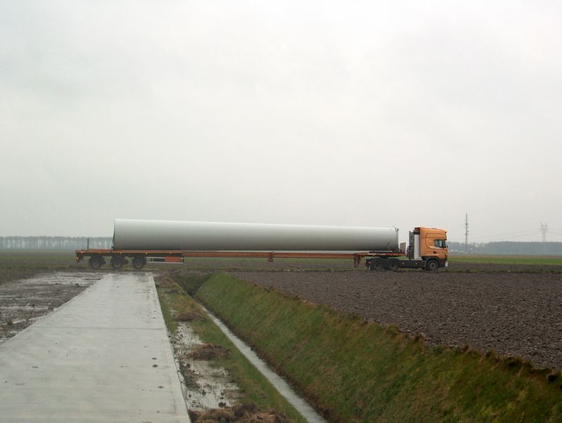 De bouw van een windturbine