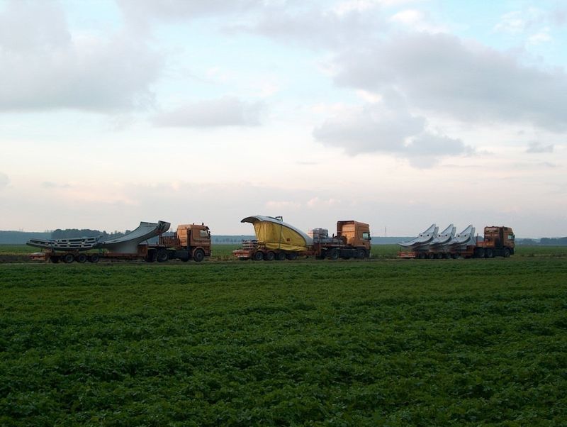 De bouw van een windturbine