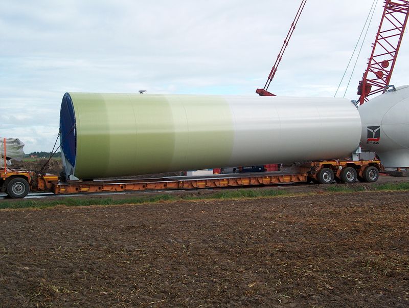 De bouw van een windturbine