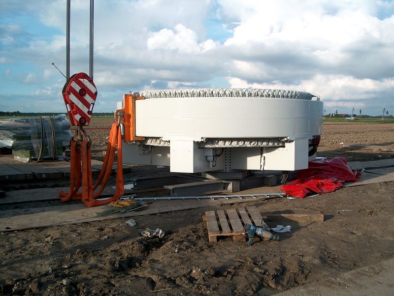 De bouw van een windturbine