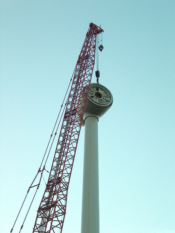 De bouw van een windturbine