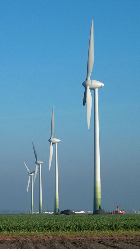 De bouw van een windturbine