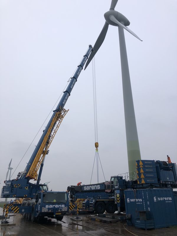 2 februari 2019; opbouw grote Liebherr kraan