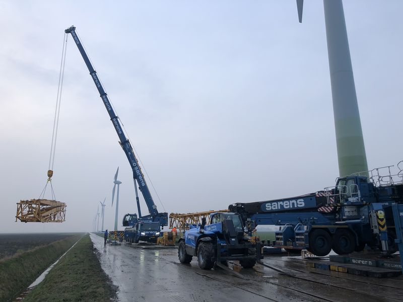 2 februari 2019; opbouw grote Liebherr kraan