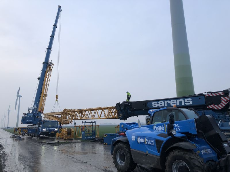 2 februari 2019; opbouw grote Liebherr kraan