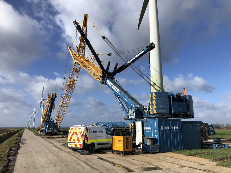 9 februari 2019; Ontmanteling door sterke wind nog niet begonnen