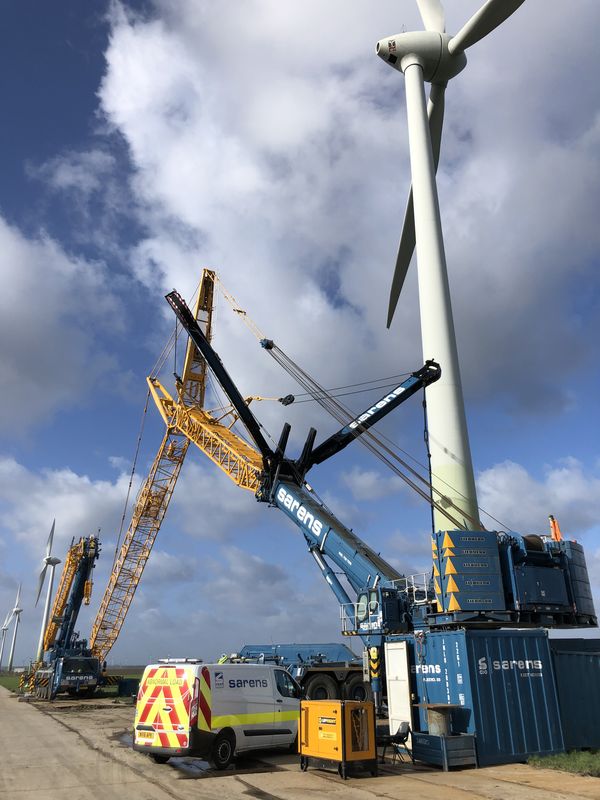 9 februari 2019; Ontmanteling door sterke wind nog niet begonnen