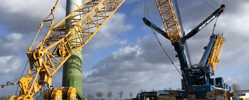 9 februari 2019; Ontmanteling door sterke wind nog niet begonnen