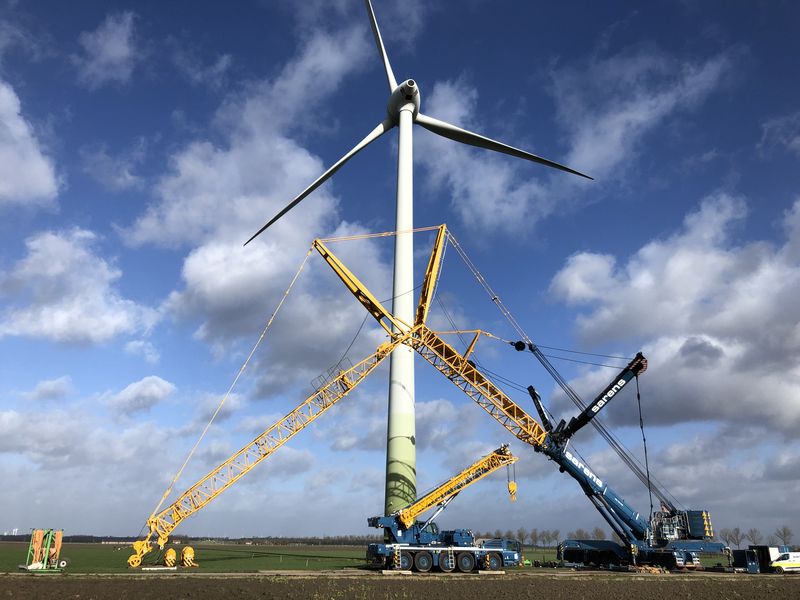 9 februari 2019; Ontmanteling door sterke wind nog niet begonnen