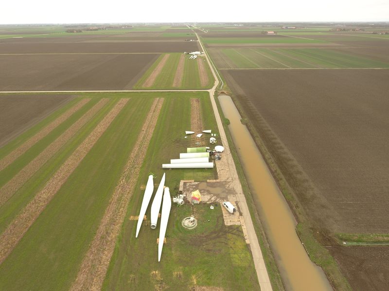 1 maart 2019; windmolen 4 transport klaar maken