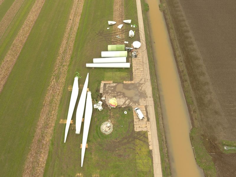 1 maart 2019; windmolen 4 transport klaar maken