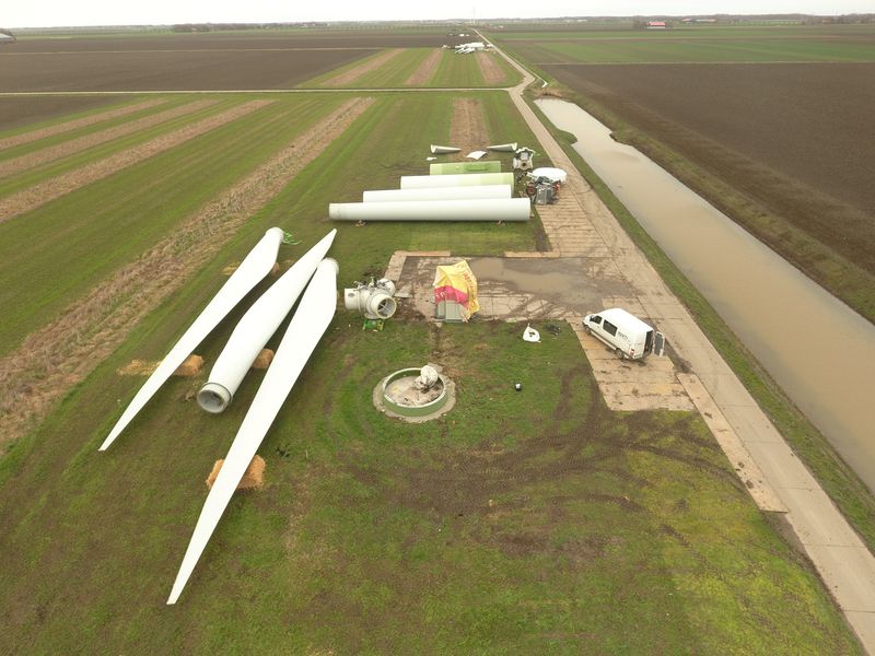 1 maart 2019; windmolen 4 transport klaar maken