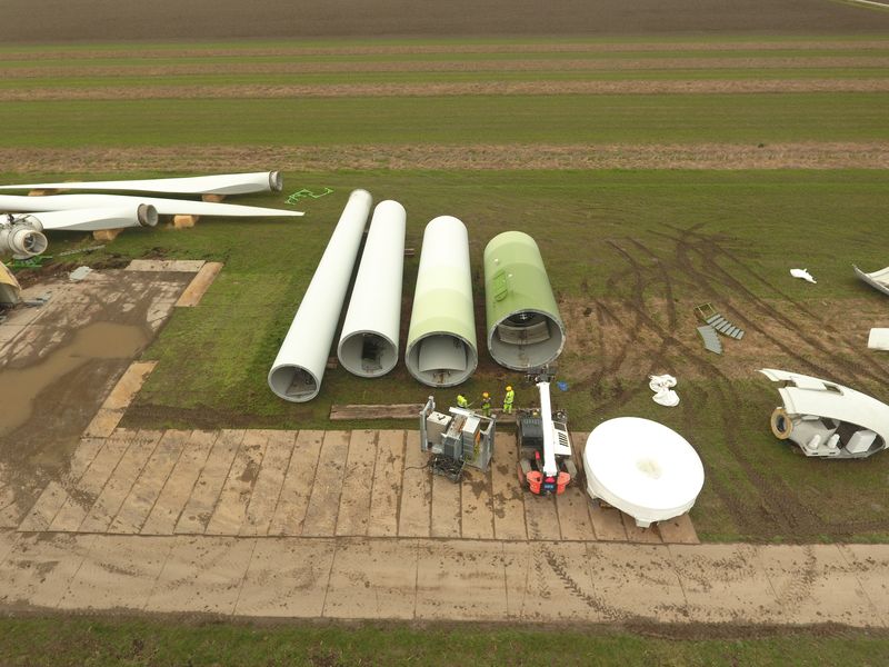 1 maart 2019; windmolen 4 transport klaar maken