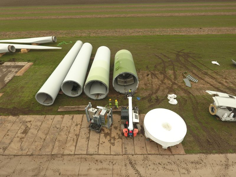 1 maart 2019; windmolen 4 transport klaar maken