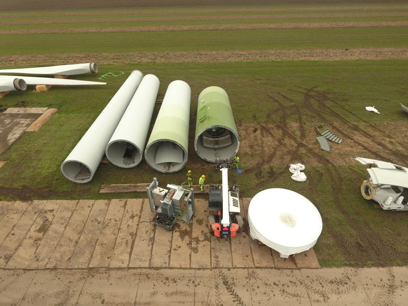 1 maart 2019; windmolen 4 transport klaar maken