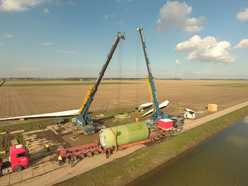 19 maart 2019; 5e windmolen op transport 