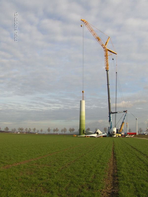 10 februari 2019; start ontmanteling eerste windmolen