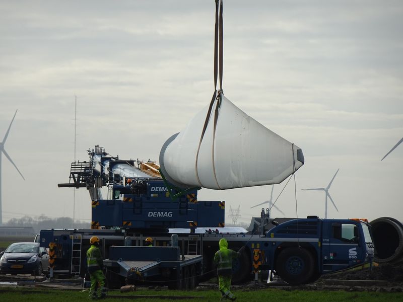 19 februari 2019; windmolen 1 op transport