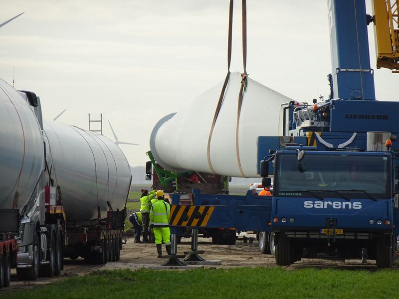 19 februari 2019; windmolen 1 op transport