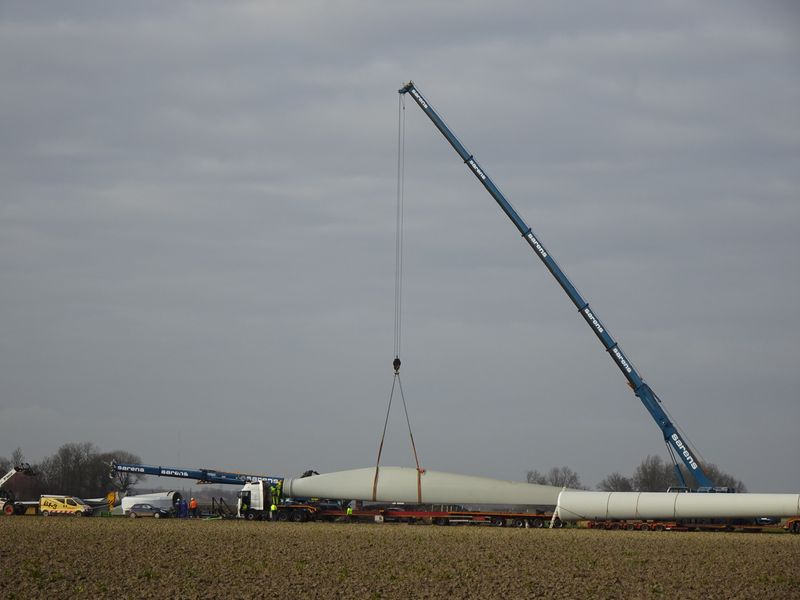 19 februari 2019; windmolen 1 op transport