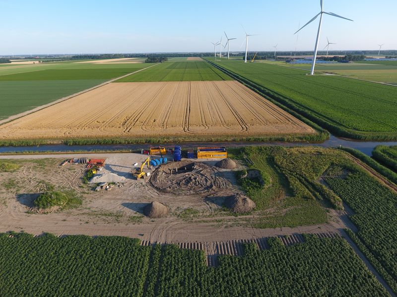 23 juli 2019; ontgraven windmolen 7