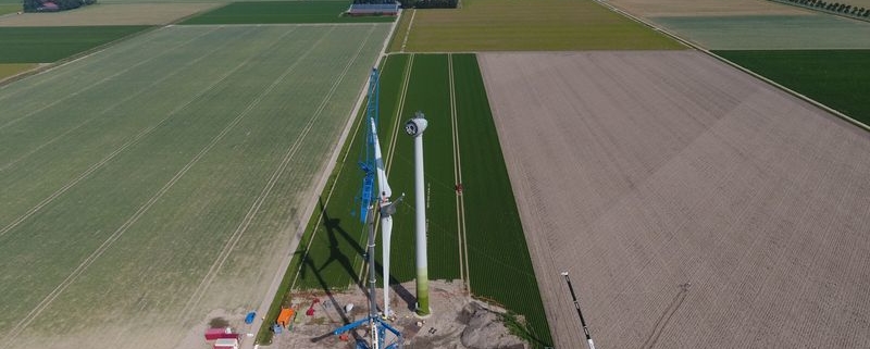 23 augustus 2019; opbouw windmolen 2