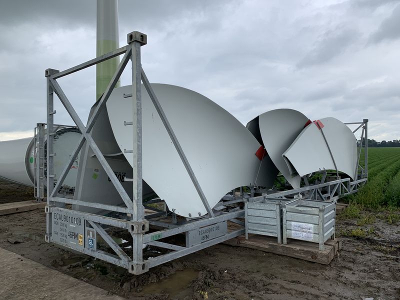 21 augustus 2019; opbouw windmolen 2