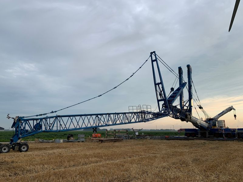 10 augustus 2019; opbouw kraan windmolen 2