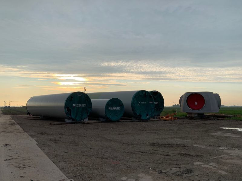 10 augustus 2019; opbouw kraan windmolen 2