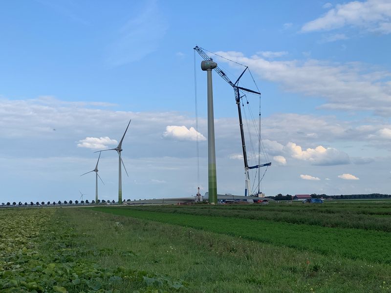 10 september 2019; windmolen 3 opgebouwd