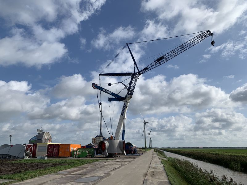 9 oktober 2019; start bouw windmolen 5