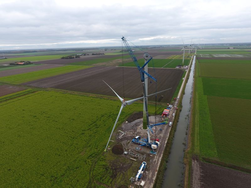 4 november 2019; Montage wieken windmolen 6