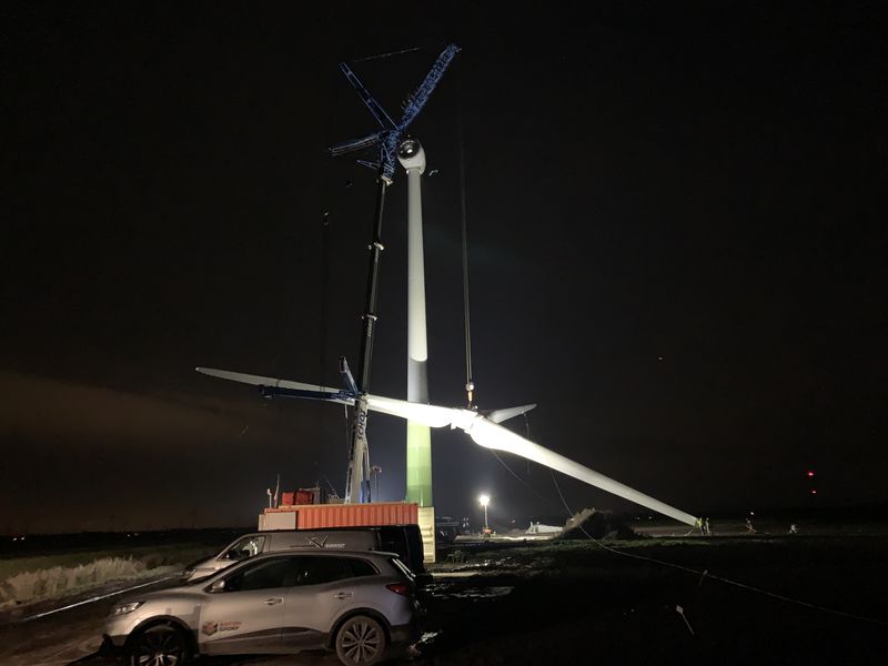 15 november 2019; Wieken windmolen 7 gemonteerd