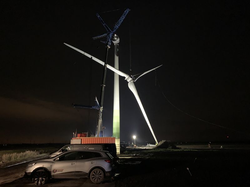 15 november 2019; Wieken windmolen 7 gemonteerd